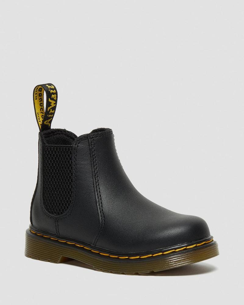 Botines Chelsea Dr Martens Infant/Toddler 2976 Softy T Cuero Niños Negros | MX 155FDN